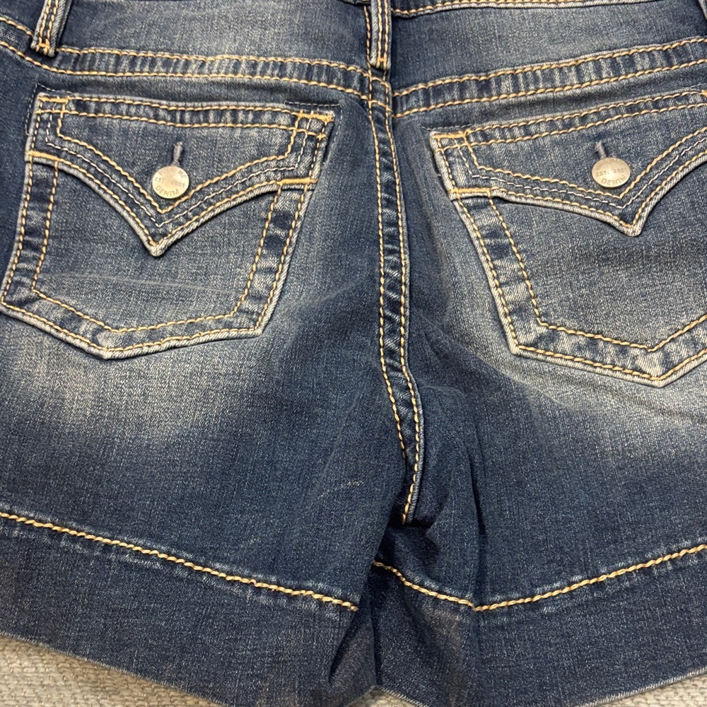 Miss Me Blue Jean Shorts with Button Accents - Picture 11 of 11